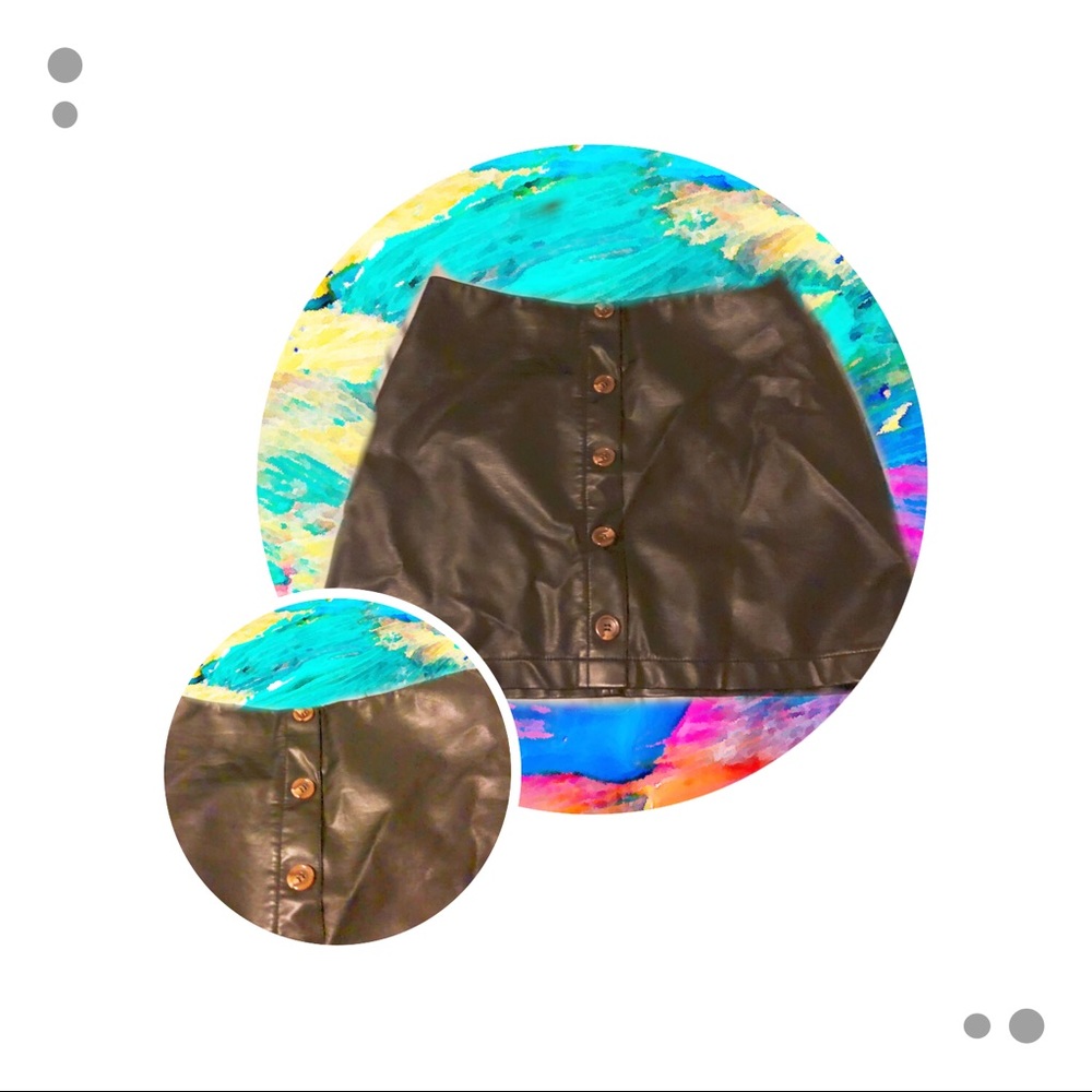 Forever 21/F21 - Buttoned Leather Skirt